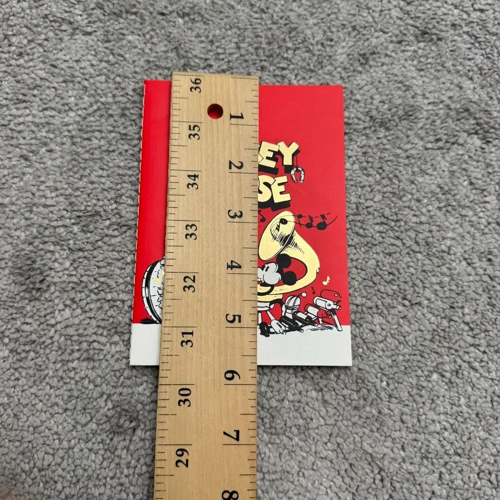 Disney Miniso Mickey Mouse Pocket Mini Notebook Dot Grid Journal Red Gold
